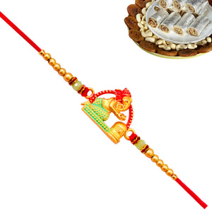 1 Rakhi - Ganesha Rakhi With Indian Sweet