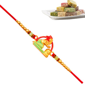 1 Rakhi - Ganesha Rakhi With Indian Sweet