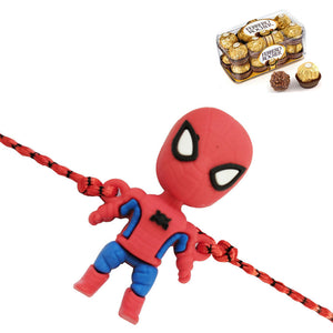 1 Rakhi - Spiderman Rakhi With Chocolates