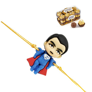 1 Rakhi - Superman Rakhi With Chocolates