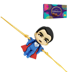 1 Rakhi - Superman Rakhi With Chocolates