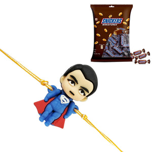 1 Rakhi - Superman Rakhi With Chocolates