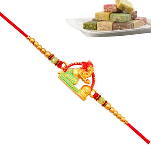 1 Rakhi - Ganesha Rakhi With Indian Sweet