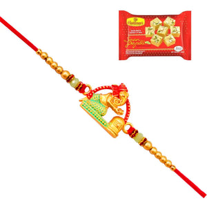 1 Rakhi - Ganesha Rakhi With Indian Sweet