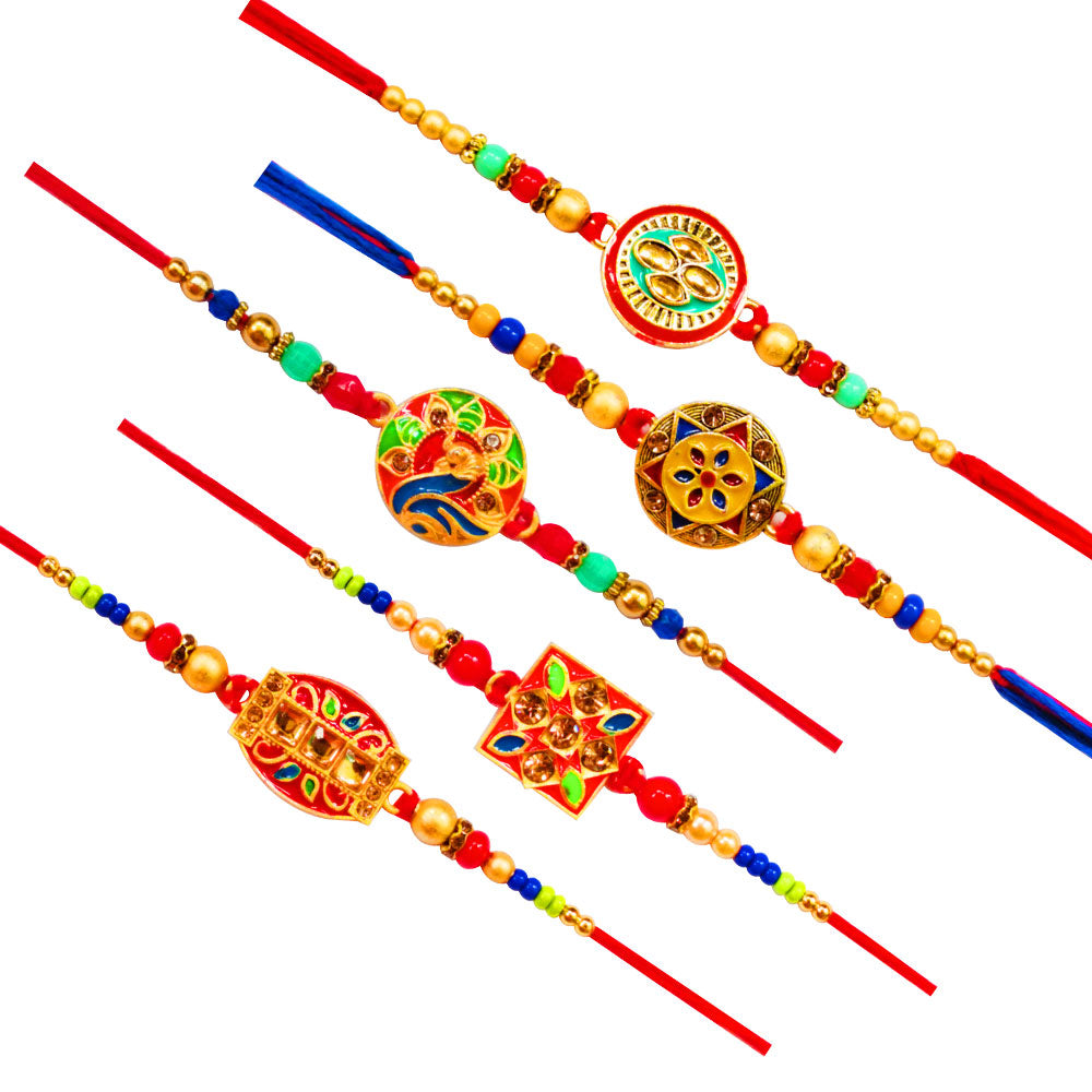 5 Rakhi - Handicraft Rakhi Set