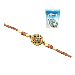 1 Rakhi - Designer Colorful Rakhi With Chocolate Pack