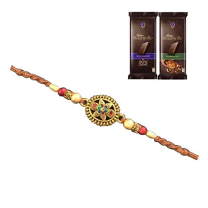 1 Rakhi - Designer Colorful Rakhi With Chocolate Pack