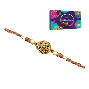 1 Rakhi - Designer Colorful Rakhi With Chocolate Pack