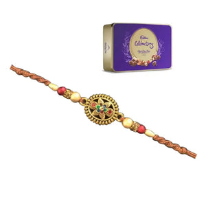 1 Rakhi - Designer Colorful Rakhi With Chocolate Pack