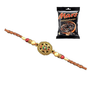 1 Rakhi - Designer Colorful Rakhi With Chocolate Pack