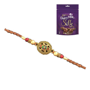 1 Rakhi - Designer Colorful Rakhi With Chocolate Pack