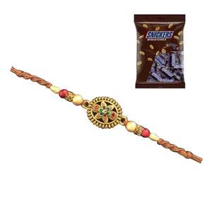 1 Rakhi - Designer Colorful Rakhi With Chocolate Pack