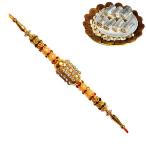 1 Rakhi - Diamond Rakhi With Indian Sweets