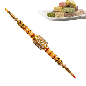 1 Rakhi - Diamond Rakhi With Indian Sweets