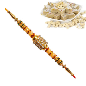 1 Rakhi - Diamond Rakhi With Indian Sweets