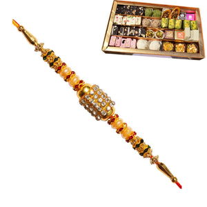 1 Rakhi - Diamond Rakhi With Indian Sweets