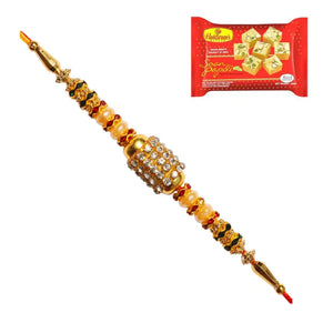 1 Rakhi - Diamond Rakhi With Indian Sweets