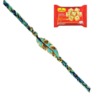 1 Rakhi - Fancy Leaf Rakhi With Indian Sweets