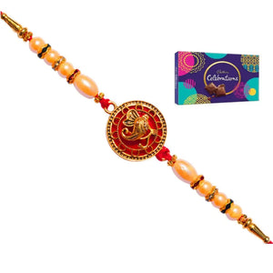 1 Rakhi - Ganesha Rakhi With Chocolate Box