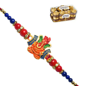 1 Rakhi - Ganapati Rakhi With Chocolate Box