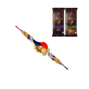 1 Rakhi - Zardosi Rakhi With Chocolate Box