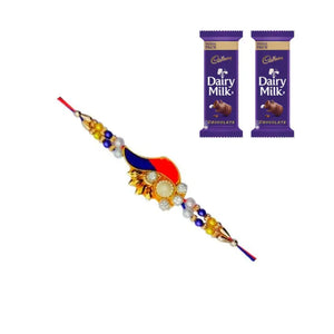 1 Rakhi - Zardosi Rakhi With Chocolate Box