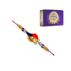 1 Rakhi - Zardosi Rakhi With Chocolate Box