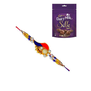 1 Rakhi - Zardosi Rakhi With Chocolate Box