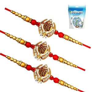 3 Rakhi - Auspicious Ek Omkar Rakhi With Chocolates