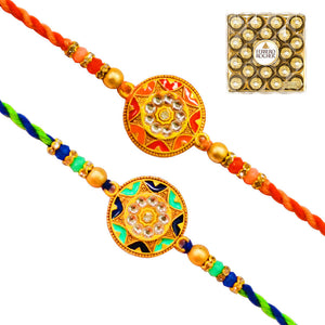 2 Rakhi - Fancy Rakhi Set With Chocolates