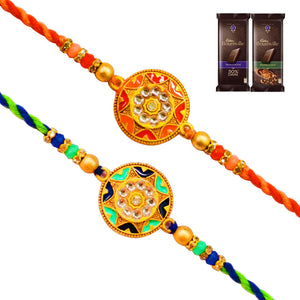 2 Rakhi - Fancy Rakhi Set With Chocolates