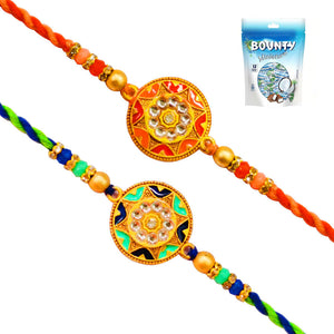 2 Rakhi - Fancy Rakhi Set With Chocolates