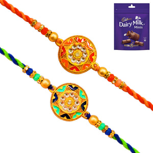 2 Rakhi - Fancy Rakhi Set With Chocolates