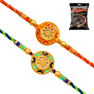 2 Rakhi - Fancy Rakhi Set With Chocolates