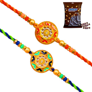 2 Rakhi - Fancy Rakhi Set With Chocolates