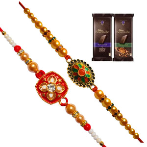 2 Rakhi - Fancy Rakhi with Chocolate Box