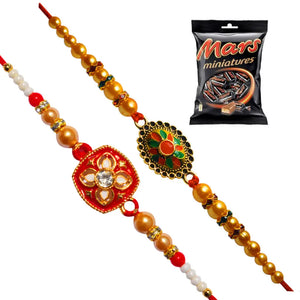 2 Rakhi - Fancy Rakhi with Chocolate Box