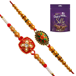 2 Rakhi - Fancy Rakhi with Chocolate Box