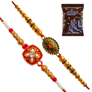 2 Rakhi - Fancy Rakhi with Chocolate Box