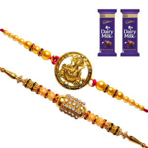 2 Rakhi - Premium Handcrafted Rakhi With Chocolate Box