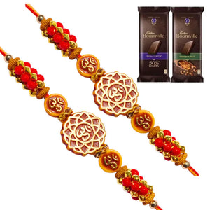 2 Rakhi - OM Rakhi Set With Chocolate Box