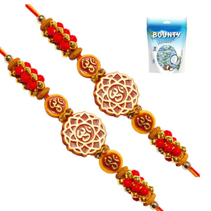 2 Rakhi - OM Rakhi Set With Chocolate Box