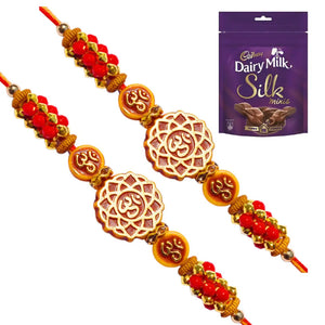 2 Rakhi - OM Rakhi Set With Chocolate Box