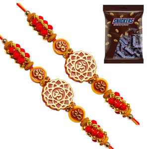 2 Rakhi - OM Rakhi Set With Chocolate Box