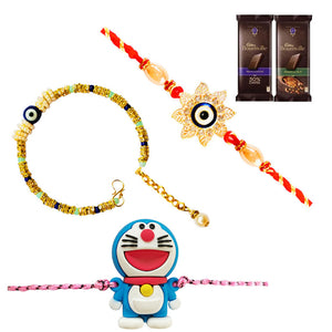 3 Rakhi - Family Rakhi Set With Chocolates