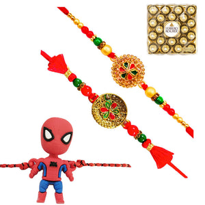 3 Rakhi - Fancy Rakhi And Kids Rakhi With Chocolates