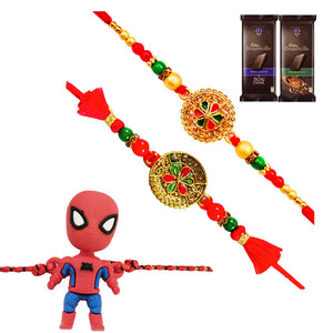 3 Rakhi - Fancy Rakhi And Kids Rakhi With Chocolates