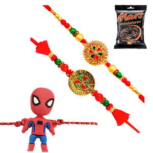 3 Rakhi - Fancy Rakhi And Kids Rakhi With Chocolates