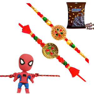 3 Rakhi - Fancy Rakhi And Kids Rakhi With Chocolates