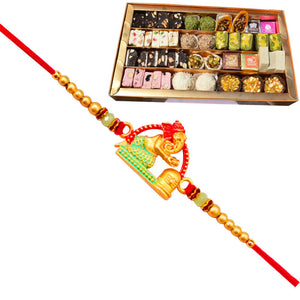 1 Rakhi - Ganesha Rakhi With Indian Sweet